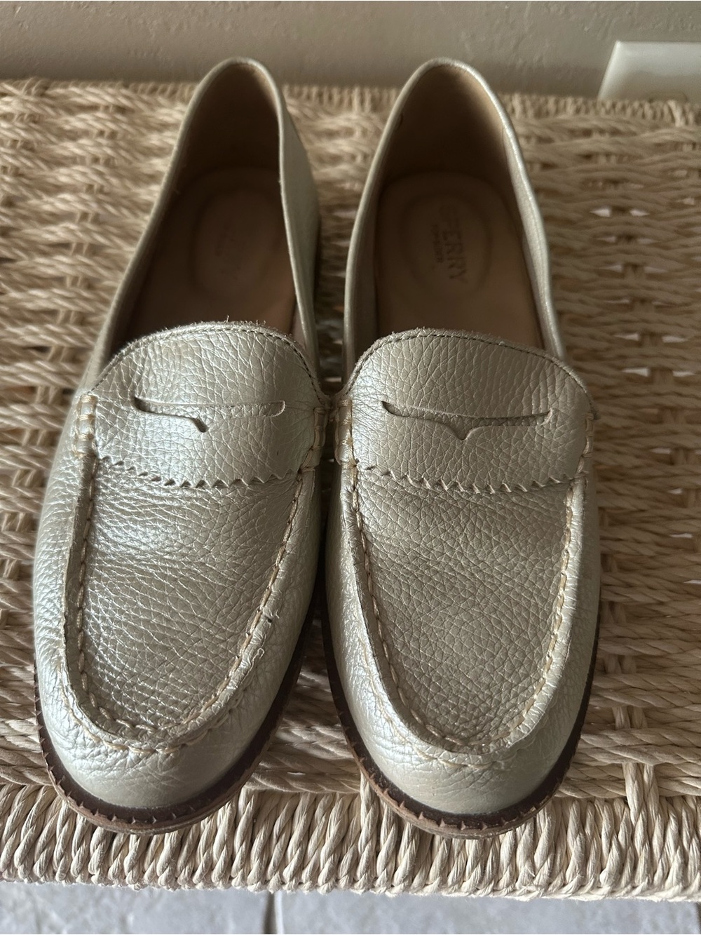 Sperry Waypoint Penny Loafers Platinum Leather Women's Classic Comfort Size 7
